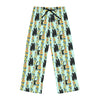 Hand drawn abstract black cats with vines pajama pants