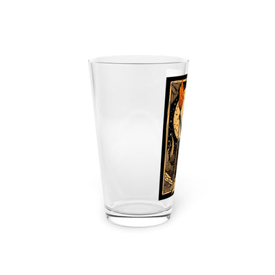 Good Luck Page of Wands Tarot Card Pint Glass