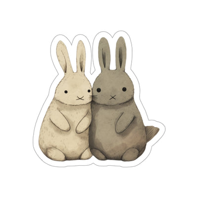 Two cute brown bunnies stickers