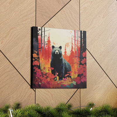 Lake Tahoe Bear in Fall print on canvas