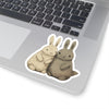 Two cute brown bunnies stickers