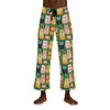 Lions and tigers and bears on mens pajama pants in dark green