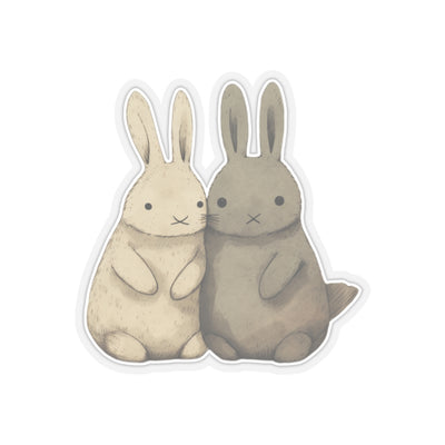 Two cute brown bunnies stickers