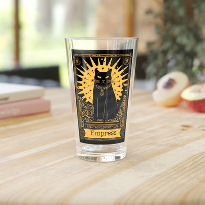 The Empress Black Cat Tarot Card pint glass