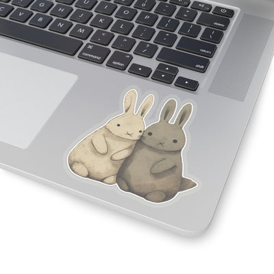 Two cute brown bunnies stickers