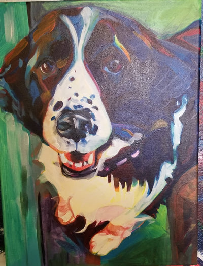 Sheep dog painting custom art