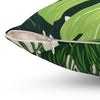 Tropical Jungle Leaf Print square throw pillow