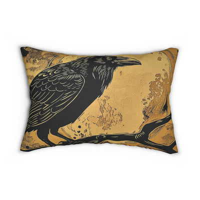 Warm Crow, Spun Polyester Lumbar Pillow