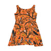 This is the perfect halloween dress, featuring cute crows, skulls, bats, pumpkins, a few spiders, and some creepy tree branches, on a dress