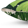 Tropical Jungle Leaf Print square throw pillow