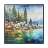 Lake Tahoe Watercolor #1 Print on canvas, framed