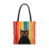 Black Cat with Rainbow Stripes Bag