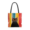 Black Cat with Rainbow Stripes Bag