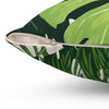 Tropical Jungle Leaf Print square throw pillow