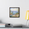 Watercolor Lake Tahoe Painting Printed on Canvas, South Lake Tahoe, California.  Framed print on canvas