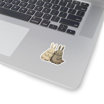 Two cute brown bunnies stickers