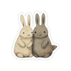 Two cute brown bunnies stickers