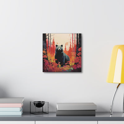 Lake Tahoe Bear in Fall print on canvas