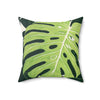 Tropical Jungle Leaf Print square throw pillow