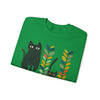 Abstract black cats with vines