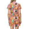 Super Adorable hand drawn all over lions and tigers and bears t-shirt dress design