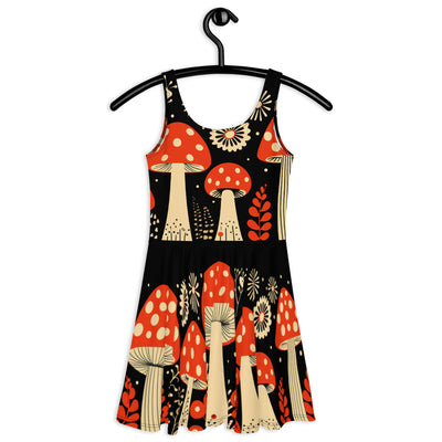 Mushroom Print Skater Dress