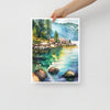 Lake Tahoe Watercolor Print Poster