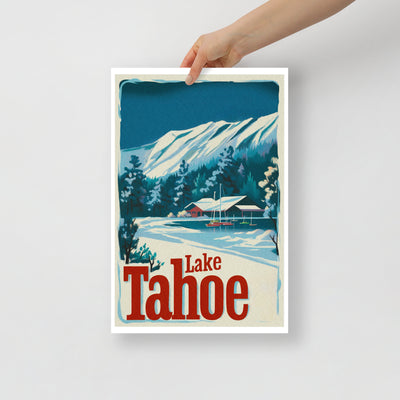 Vintage Lake Tahoe in Winter Poster