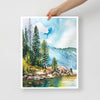 Lake Tahoe Watercolor Print Poster