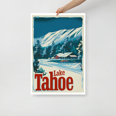 Vintage Lake Tahoe in Winter Poster