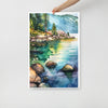 Lake Tahoe Watercolor Print Poster