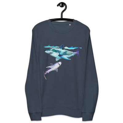 Two great white sharks, Unisex organic sweatshirt