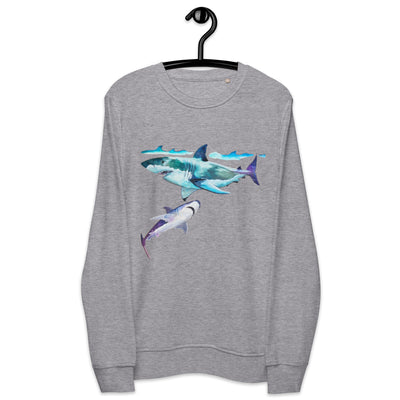 Two great white sharks, Unisex organic sweatshirt