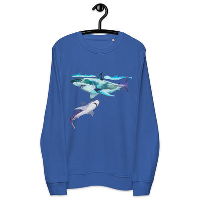 Two great white sharks, Unisex organic sweatshirt