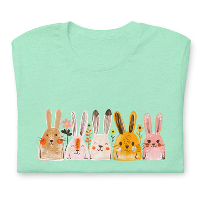 Super cute rabbits in a row Unisex t-shirt