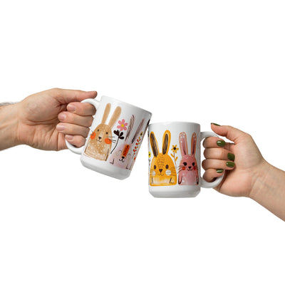 Bunny Bunny Rabbit number three White glossy mug